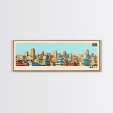 Load image into Gallery viewer, Dhaka, Bangladesh Panoramic Travel Poster Canvas Print, Dhaka, Bangladesh Painting, Bangladesh Art, Dhaka Travel Art, Guest Room Painting
