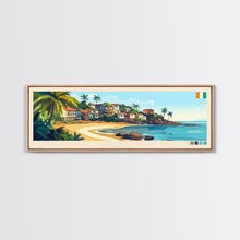 Load image into Gallery viewer, Divo, Ivory Coast Travel Poster Panoramic Canvas Print, Divo, Ivory Coast Painting, Ivory Coast Art, Divo Travel Art, Guest Room Painting
