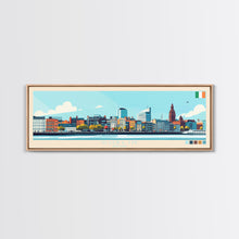Load image into Gallery viewer, Dublin, Ireland Travel Poster Panoramic Canvas Print, Dublin, Ireland Painting, Ireland Art, Dublin Travel Art, Guest Room Painting

