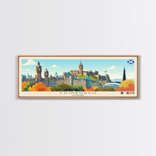 Load image into Gallery viewer, Edinburgh, Scotland Panoramic Travel Poster Canvas Print, Edinburgh, Scotland Painting, Scotland Art, Edinburgh Travel Art, Guest Room Painting
