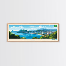 Carregar imagem no visualizador da galeria, Florianopolis, Brazil Panoramic Travel Poster Canvas Print, Florianopolis, Brazil Painting, Brazil Art, Florianopolis Panoramic Travel Art, Travel Painting
