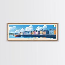 Carregar imagem no visualizador da galeria, Galway, Ireland Panoramic Travel Poster Canvas Print, Galway, Ireland Painting, Ireland Art, Galway Travel Art, Living Room Painting

