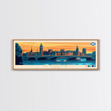 Carregar imagem no visualizador da galeria, Glasgow, Scotland Panoramic Travel Poster Canvas Print, Glasgow, Scotland Painting, Scotland Art, Glasgow Travel Art, Guest Room Painting
