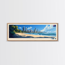 Load image into Gallery viewer, Gold Coast, Australia Travel Poster Panoramic Canvas Print, Gold Coast, Australia Painting, Australia Art, Gold Coast Travel Art, Guest Room Painting
