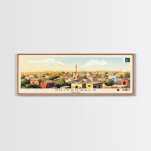 Load image into Gallery viewer, Gujranwala, Pakistan Travel Poster Panoramic Canvas Print, Gujranwala, Pakistan Painting, Pakistan Art, Gujranwala Travel Art, Guest Room Painting
