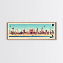 Load image into Gallery viewer, Lahore, Pakistan Panoramic Travel Poster Canvas Print, Lahore, Pakistan Painting, Pakistan Art, Lahore Travel Art, Guest Room Painting
