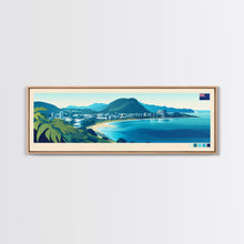 Load image into Gallery viewer, Tauranga, New Zealand Travel Poster Panoramic Canvas Print, Tauranga, New Zealand Painting, New Zealand Art, Tauranga Travel Art, Guest Room Painting
