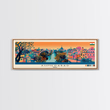 Carregar imagem no visualizador da galeria, Ahmedabad, India Panoramic Canvas Print, Ahmedabad, India Painting, India Art, Ahmedabad Travel Poster, Travel Art, Vacation Gift
