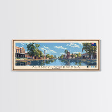 Load image into Gallery viewer, Albury–Wodonga, Australia Panoramic Canvas Print, Albury–Wodonga, Australia Painting, Australia Art, Albury–Wodonga Travel Poster, Travel Art, Housewarming Gift
