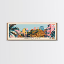 Load image into Gallery viewer, Bangalore, India Panoramic Canvas Print, Bangalore, India Painting, India Art, Bangalore Travel Poster, Travel Art, Vacation Gift
