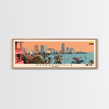 Load image into Gallery viewer, Barranquilla, Colombia Panoramic Canvas Print, Barranquilla, Colombia Painting, Colombia Art, Barranquilla Travel Poster, Travel Art, Guest Room Painting

