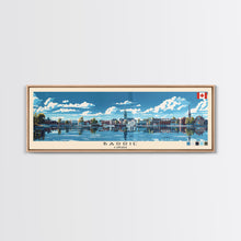 Load image into Gallery viewer, Barrie, Canada Panoramic Canvas Print, Barrie, Canada Painting, Canada Art, Barrie Travel Poster, Travel Art, Guest Room Painting
