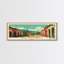 Load image into Gallery viewer, Benito Juarez, Mexico Panoramic Canvas Print, Benito Juarez, Mexico Painting, Mexico Art, Benito Juarez Travel Poster, Travel Art, Living Room Painting
