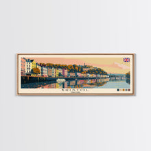 Carregar imagem no visualizador da galeria, Bristol, England Panoramic Canvas Print, Bristol, England Painting, England Art, Bristol Travel Poster, Travel Art, Housewarming Gift
