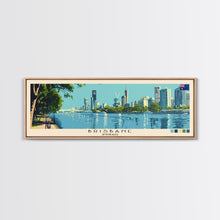 Load image into Gallery viewer, Brisbane, Australia Panoramic Canvas Print, Brisbane, Australia Painting, Australia Art, Brisbane Travel Poster, Travel Art, Living Room Painting
