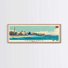 Cargar imagen en el visor de la galería, Casablanca, Morocco Panoramic Canvas Print, Casablanca, Morocco Painting, Morocco Art, Casablanca Travel Poster, Travel Art, Guest Room Painting
