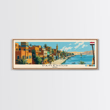 Load image into Gallery viewer, Damanhur, Egypt Panoramic Canvas Print, Damanhur, Egypt Painting, Egypt Art, Damanhur Travel Poster, Travel Art, Housewarming Gift
