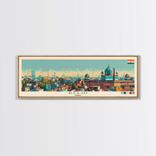 Load image into Gallery viewer, Delhi, India Panoramic Canvas Print, Delhi, India Painting, India Art, Delhi Travel Poster, Travel Art, Guest Room Painting
