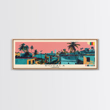 Load image into Gallery viewer, Douala, Cameroon Panoramic Canvas Print, Douala, Cameroon Painting, Cameroon Art, Douala Travel Poster, Travel Art, Vacation Gift
