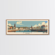 Load image into Gallery viewer, Dundee, Scotland Panoramic Canvas Print, Dundee, Scotland Painting, Scotland Art, Dundee Travel Poster, Travel Art, Vacation Gift

