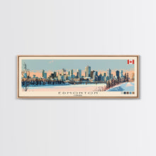 Load image into Gallery viewer, Edmonton, Canada Panoramic Canvas Print, Edmonton, Canada Painting, Canada Art, Edmonton Travel Poster, Travel Art, Living Room Painting
