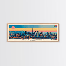 Load image into Gallery viewer, Johannesburg, South Africa Panoramic Canvas Print, Johannesburg, South Africa Painting, South Africa Art, Johannesburg Travel Poster, Travel Art, Guest Room Painting
