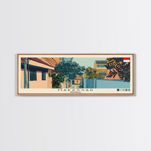 Load image into Gallery viewer, Makassar, Indonesia Panoramic Canvas Print, Makassar, Indonesia Painting, Indonesia Art, Makassar Travel Poster, Travel Art, Guest Room Painting
