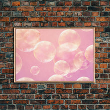 Load image into Gallery viewer, Pink Bathroom Wall Decor, Pink Bubbles Abstract Wall Art Print, Bubbles Print, Pink Nursery Wall Art, Bubbles Nursery Art Print Framed Art
