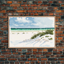 Load image into Gallery viewer, framed ocean art canvas, beach wall art, framed wall art, living room wall decor, abstract landscape art, framed canvas print
