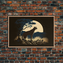 Load image into Gallery viewer, Cheetah Made of Stars Print, Synthwave Animal Prints, Cheetah and a starry night sky, framed canvas print, cute animal art

