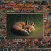 Carregar imagem no visualizador da galeria, Cute Sleeping fox Framed Canvas Wall Art, Canvas Print Decor for Home &amp; Office Decoration Canvas Ready to Hang

