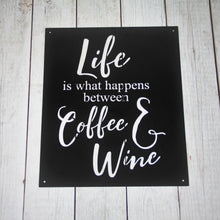 Load image into Gallery viewer, Coffee and Wine Metal Word Sign
