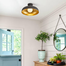 Load image into Gallery viewer, 1-Light Industrial Flush Mount Ceiling Light
