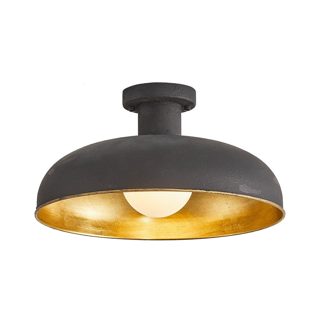 1-Light Industrial Flush Mount Ceiling Light