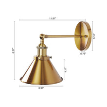 Load image into Gallery viewer, 1-Light Rhem Brass Wall Sconce Light
