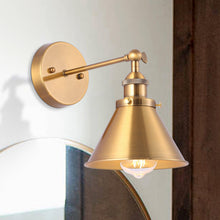 Load image into Gallery viewer, 1-Light Rhem Brass Wall Sconce Light
