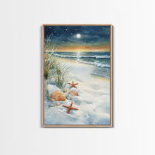 Carregar imagem no visualizador da galeria, Canvas Print Of Christmas On The Beach, Trendy Christmas Art, Winter Art, Winter Art Print, Wood Framed Art
