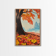 Carregar imagem no visualizador da galeria, Framed Canvas Print of Vibrant Autumn Tree and Leaves, Seasonal Wall Art, Fall Decor, Gift Idea, Modern Farmhouse, Autumn Landscape Art
