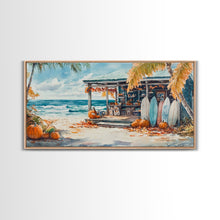 Carregar imagem no visualizador da galeria, beach Christmas, Christmas beach art, tropical Christmas decor, canvas print, beach Christmas decor, holiday wall art
