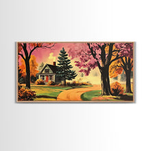 Carregar imagem no visualizador da galeria, Autumn Landscape Framed Canvas Print, Cozy Country Farmhouse Pathway Art, Fall Home Decor, Modern Farmhouse Seasonal Wall Art Gift Idea
