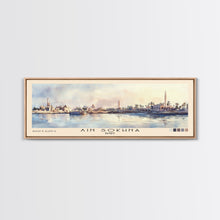 Load image into Gallery viewer, Ain Sokhna, Egypt Watercolor Print, Vacation Gift, Egypt Wall Art, Beach Painting, Beach Decor, Large Wall Art, Wood Frame Art
