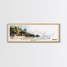 Carregar imagem no visualizador da galeria, Anse Georgette, Seychelles Watercolor Beach Print, Vacation Gift, Seychelles Wall Art, Framed Canvas Print, Framed Beach Painting
