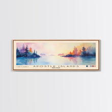 Load image into Gallery viewer, Apostle Islands, Wisconsin Watercolor Print, Vacation Gift, Wisconsin Wall Art, Beach Painting, Beach Decor, Large Wall Art, Wood Frame Art
