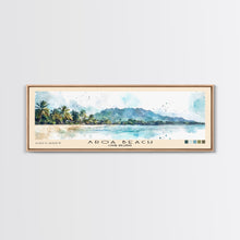Load image into Gallery viewer, Aroa Beach, Cook Islands Watercolor Print, Vacation Gift, Cook Islands Wall Art, Beach Painting, Beach Decor, Large Wall Art, Wood Frame Art
