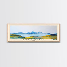 Load image into Gallery viewer, Baffin Island, Canada Watercolor Print, Vacation Gift, Canada Wall Art, Beach Painting, Beach Decor, Large Wall Art, Wood Frame Art
