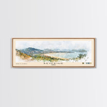 Carregar imagem no visualizador da galeria, Beidaihe, China Watercolor Beach Print, Vacation Gift, China Wall Art, Framed Canvas Print, Framed Beach Painting
