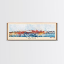 Load image into Gallery viewer, Bermuda, United Kingdom Watercolor Beach Print, Vacation Gift, United Kingdom Wall Art, Framed Canvas Print, Framed Beach Painting

