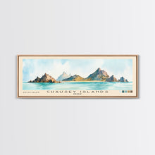 Cargar imagen en el visor de la galería, Chausey Islands, France Watercolor Beach Print, Vacation Gift, France Wall Art, Framed Canvas Print, Framed Beach Painting
