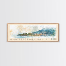 Load image into Gallery viewer, Cortegada Island, Spain Watercolor Beach Print, Vacation Gift, Spain Wall Art, Framed Canvas Print, Framed Beach Painting
