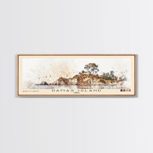 Load image into Gallery viewer, Damas Island, Chile Watercolor Beach Print, Vacation Gift, Chile Wall Art, Framed Canvas Print, Framed Beach Painting
